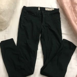 Rag & Bone dark green skinny jeans